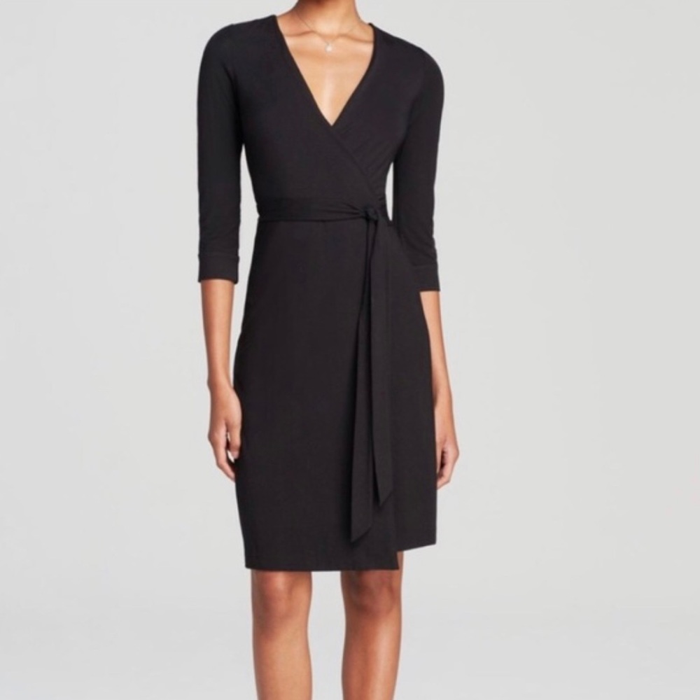 DVF classic black wrap dress